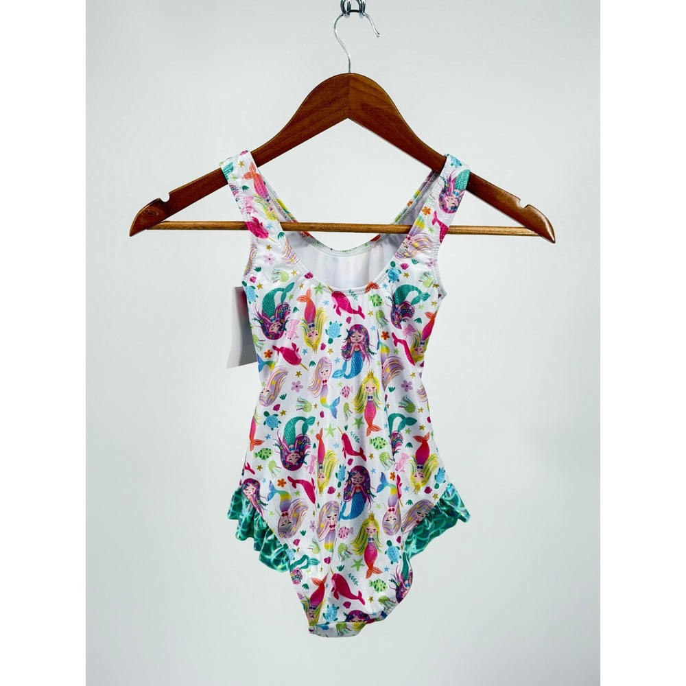 Flap Happy Girls 7 Mermaid Rash Guard One Piece Swimsuit Set UPF 50 NWT - Picture 9 of 9